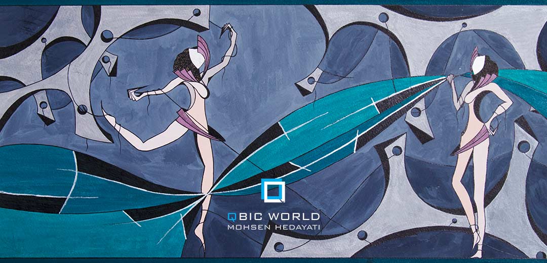 MOHSEN-HEDAYATI-CUBISM-PAINTING-CLOCK-DANCE