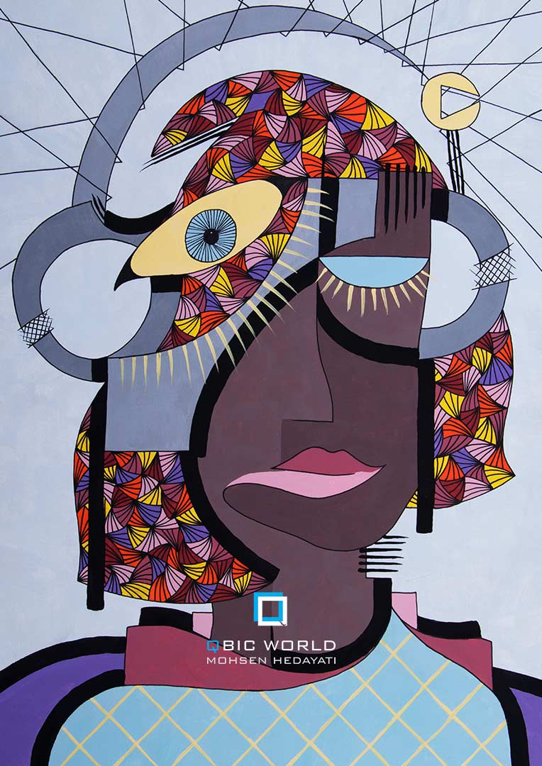 MOHSEN-HEDAYATI-CUBISM-PAINTING-HE-KNEW-WHAT-HE-HAD-HEARD