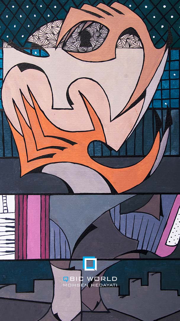 MOHSEN-HEDAYATI-CUBISM-PAINTING-STREET-PERFORMANCE