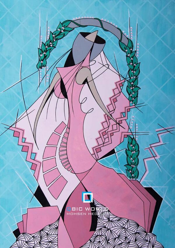 محسن-هدایتی-کوبیسم-نقاشی-ازدواج-به-وقت-بارداری