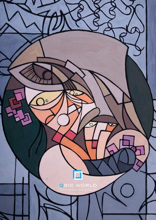 محسن-هدایتی-کوبیسم-نقاشی-ترس