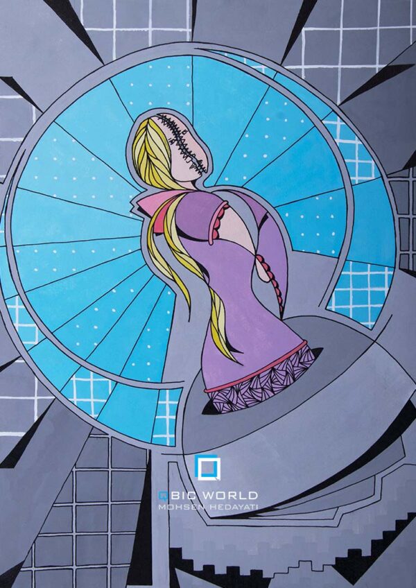 محسن-هدایتی-کوبیسم-نقاشی-دو-بار-شکسته