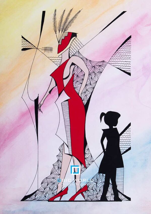 محسن-هدایتی-کوبیسم-نقاشی-زنی-که-سایه-اش-ترکش-کرد