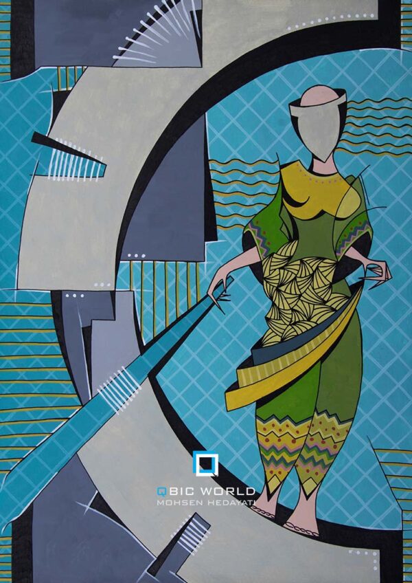 محسن-هدایتی-کوبیسم-نقاشی-سلفی-به-وقت-ساعت-8-شب