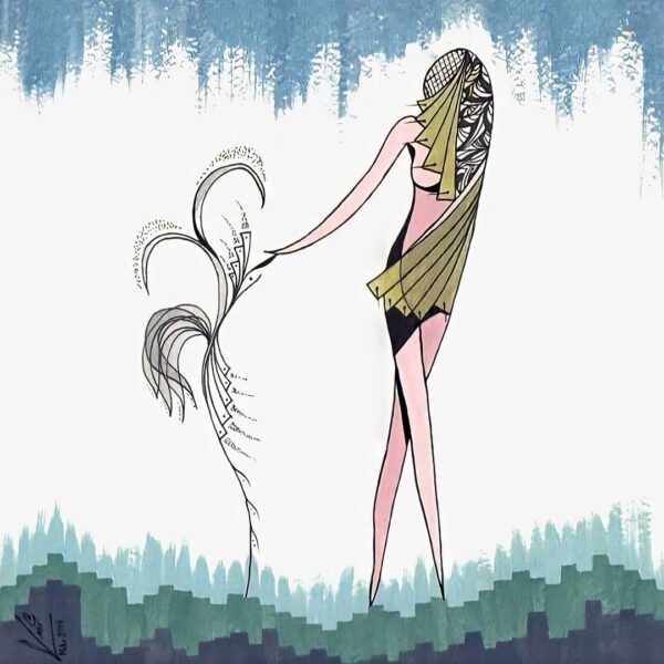 محسن-هدایتی-کوبیسم-نقاشی-نوازش