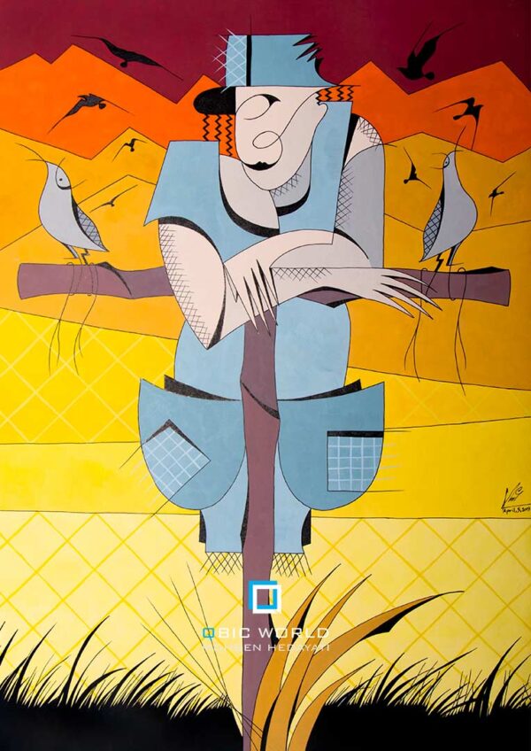 محسن-هدایتی-کوبیسم-نقاشی-پایان-روز